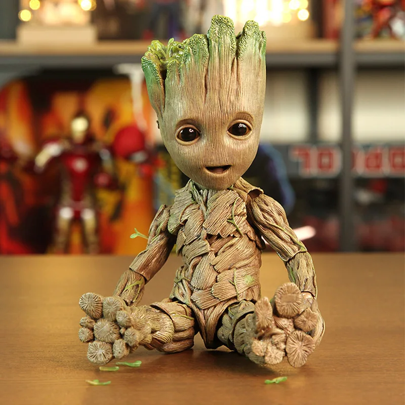 

Marvel The Avengers Groot Little Tree Man Anime Movie Character Modeling Figure Movable Joint Model Cute Children Holiday Gifts