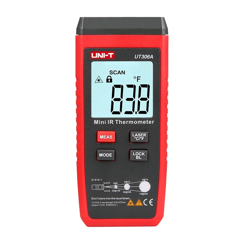 UNI-T UT306A Mini LCD Infrared Thermometer -35~300C -31~572F Red Laser Temperature Meter C/F Pyrometer Original
UNI-T UT306A Mini LCD Infrared Thermometer -35~300C -31~572F Red Laser Temperature Meter C/F Pyrometer Original