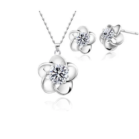 Fast Ship White Genuine Fine 925 Sterling Silver Jewelry Sets Chain Cubic Zirconia CZ Necklace Pendant Sud Earring 
Fast Ship White Genuine Fine 925 Sterling Silver Jewelry Sets Chain Cubic Zirconia CZ Necklace Pendant Sud Earring