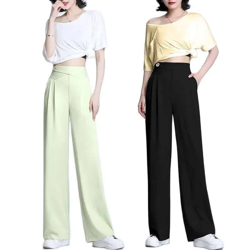 Simple High Waist Wide Leg Pants Women 2022 Summer Thin Section Loose Ladies Casual All-match Straight Mopping Pants Ladies
Simple High Waist Wide Leg Pants Women 2022 Summer Thin Section Loose Ladies Casual All-match Straight Mopping Pants Ladies