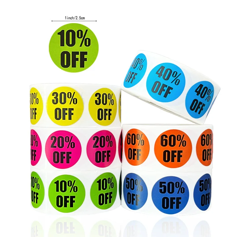 500pcs Percent Off Sticker Rolls Clearance Discount Stickers Pricemarker Tag Sticker Label for Retail Store Promotion
500pcs Percent Off Sticker Rolls Clearance Discount Stickers Pricemarker Tag Sticker Label for Retail Store Promotion