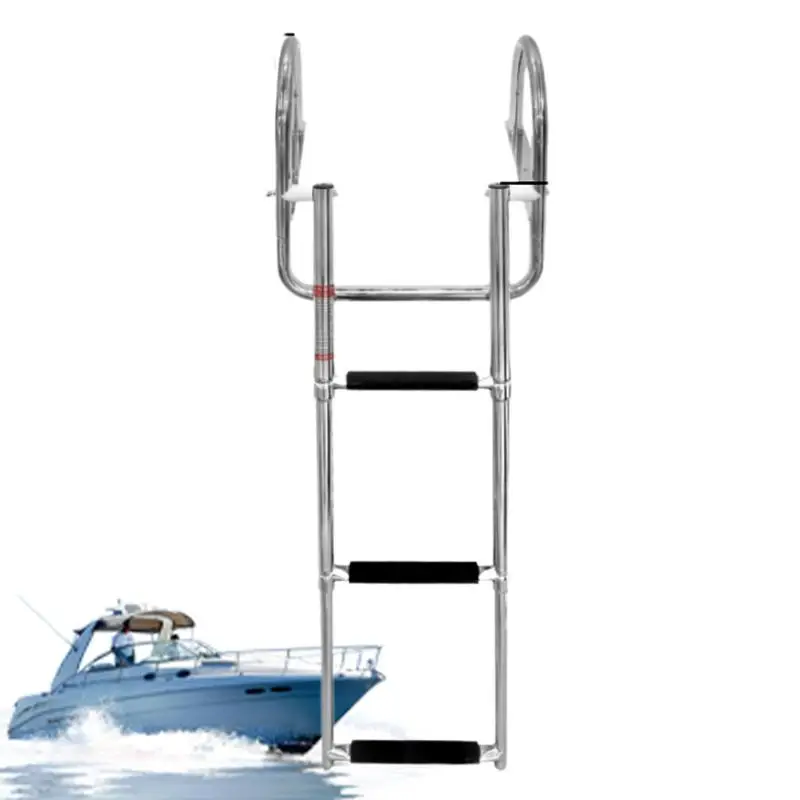 Pontoon Boat Ladder Swim Deck Ladder With Pedal Hand Railing Heavy Duty Marine Boarding Ladder Swim Deck Pedal Hand Railing 
Pontoon Boat Ladder Swim Deck Ladder With Pedal Hand Railing Heavy Duty Marine Boarding Ladder Swim Deck Pedal Hand Railing