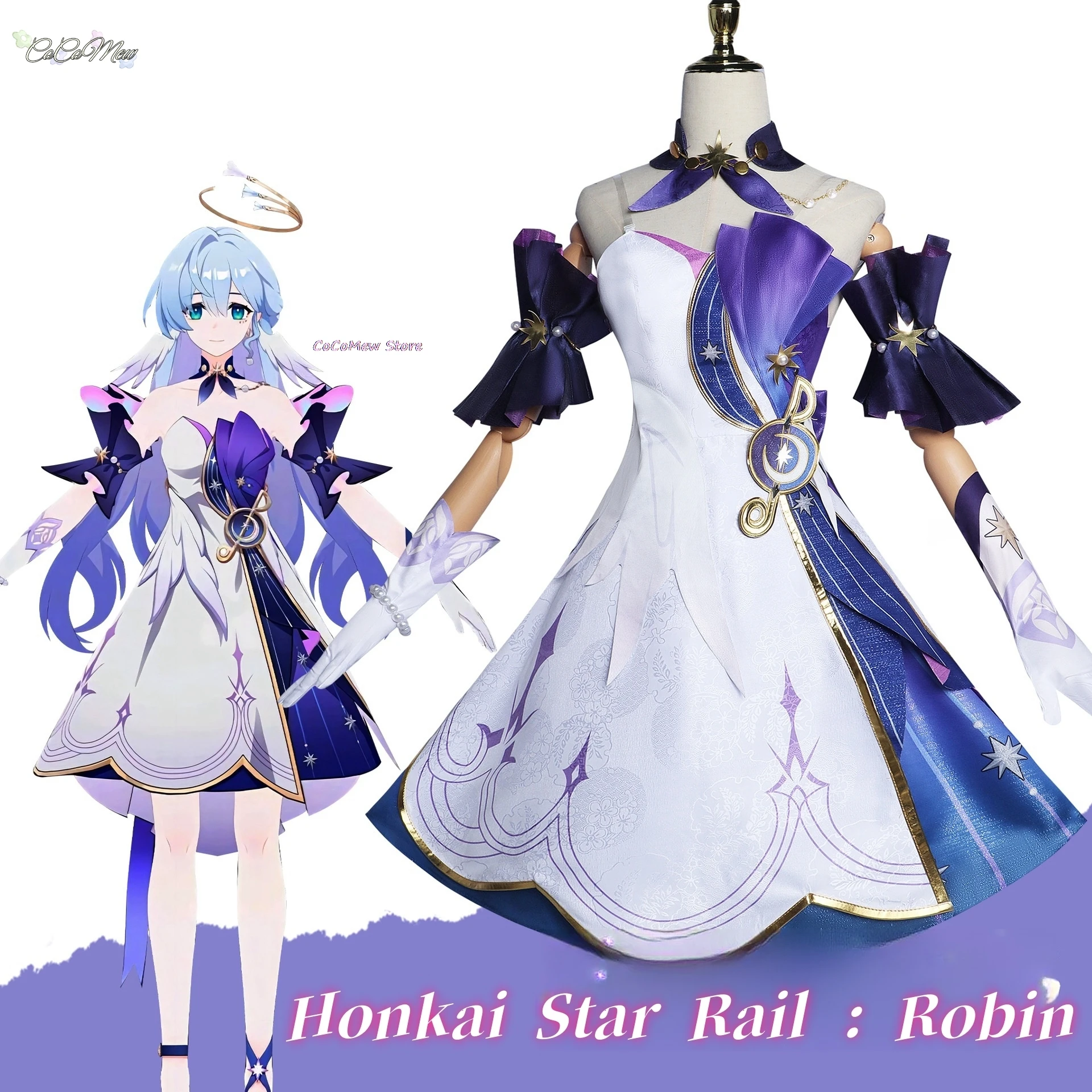 Robin Cosplay Game Honkai Star Rail Robin Cosplay Costume 3D Print Dress Wig Shoes Women Role Play Carnival Party Clothes
Robin Cosplay Game Honkai Star Rail Robin Cosplay Costume 3D Print Dress Wig Shoes Women Role Play Carnival Party Clothes