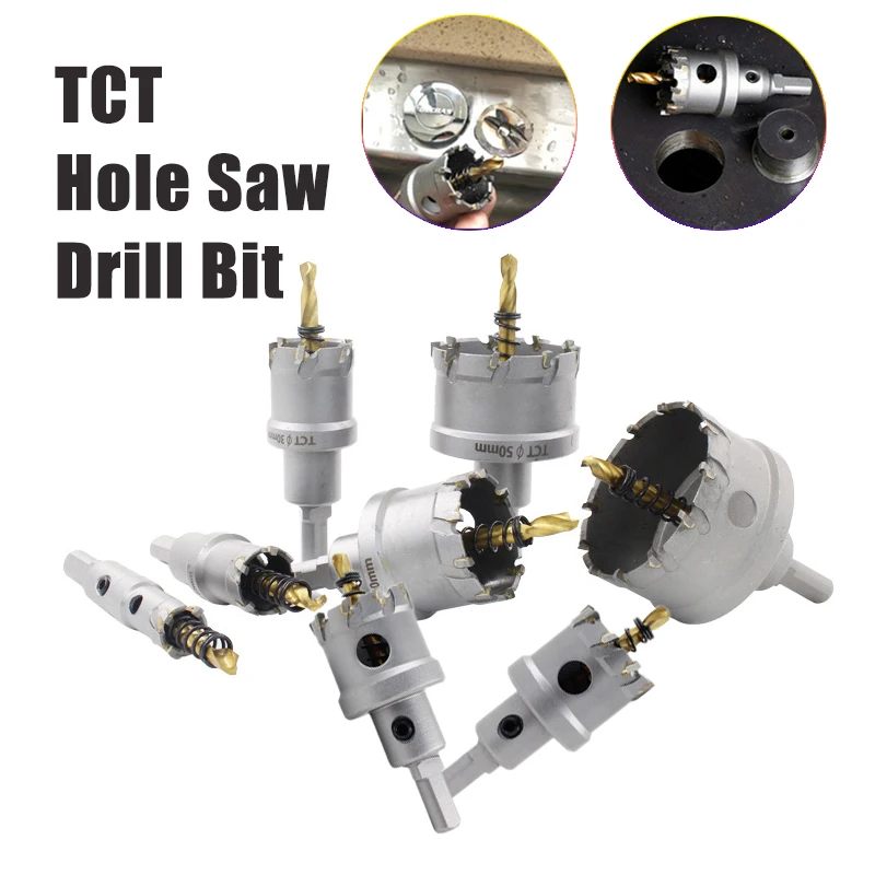 14-200mm TCT Hole Saw Drill Bit Alloy Carbide Cobalt Steel Cutter Stainless Steel Hole Openner Plate Iron Metal Cutting Kit
14-200mm TCT Hole Saw Drill Bit Alloy Carbide Cobalt Steel Cutter Stainless Steel Hole Openner Plate Iron Metal Cutting Kit