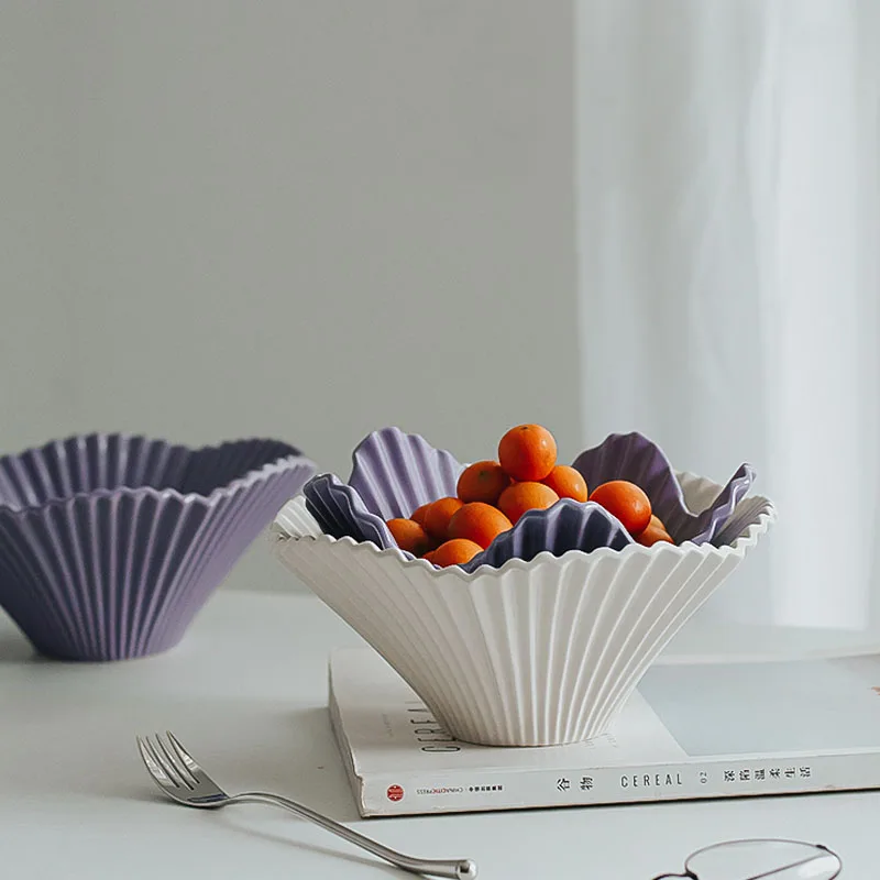 

Домашняя Фруктовая тарелка в скандинавском стиле, необычная керамическая тарелка для конфет, закусок, орехов, кухонная посуда, большой поднос для стандартного пищевого контейнера