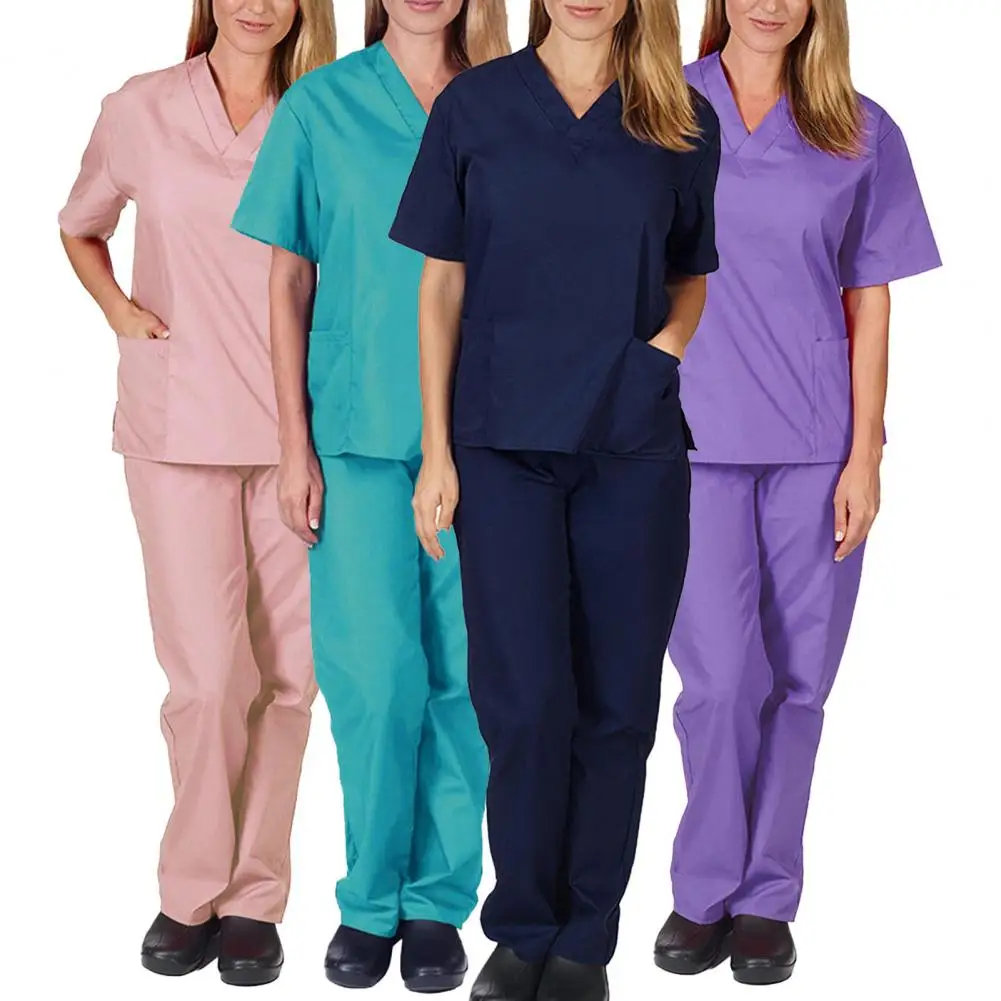 Popular Doctor Workwear Uniforms V Neck Unisex Solid Color Quick Dry Workwear Work Clothing Suits Skin-friendly 
Popular Doctor Workwear Uniforms V Neck Unisex Solid Color Quick Dry Workwear Work Clothing Suits Skin-friendly