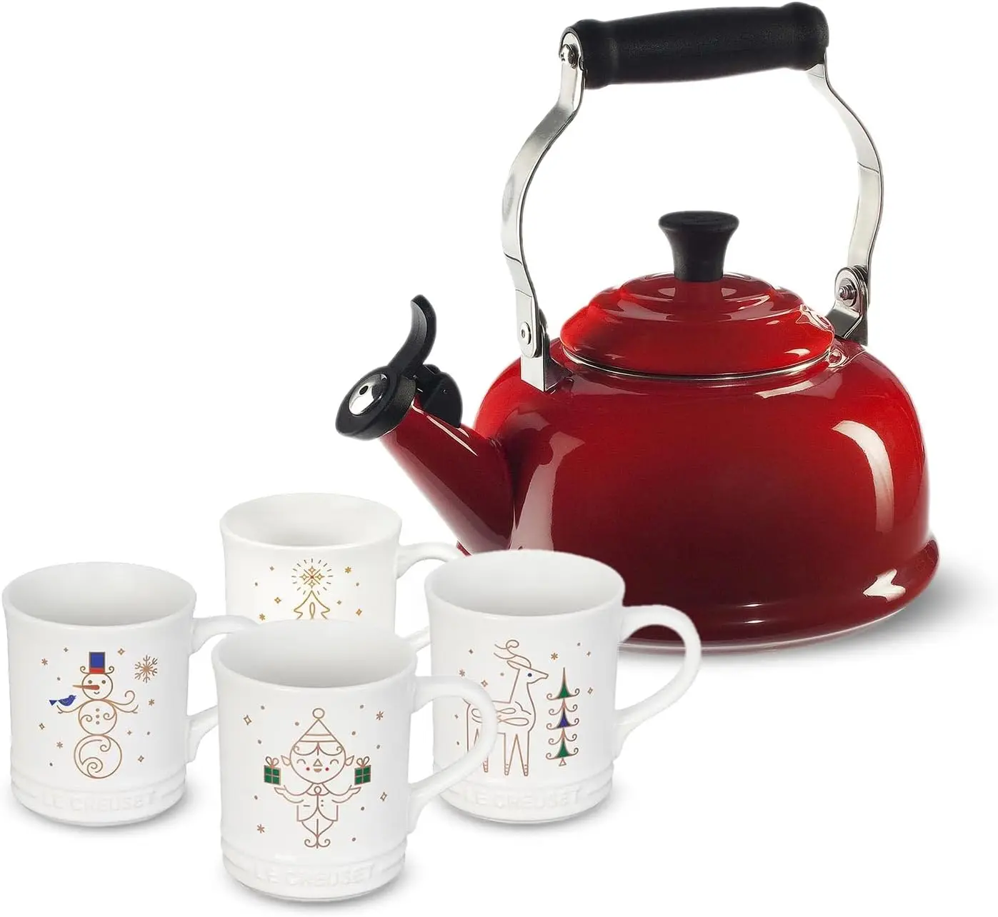 Le Creuset 1.7 qt. Whistling Kettle Bundle with 14 oz. Set of 4 Holiday Mugs - Cerise
Le Creuset 1.7 qt. Whistling Kettle Bundle with 14 oz. Set of 4 Holiday Mugs - Cerise