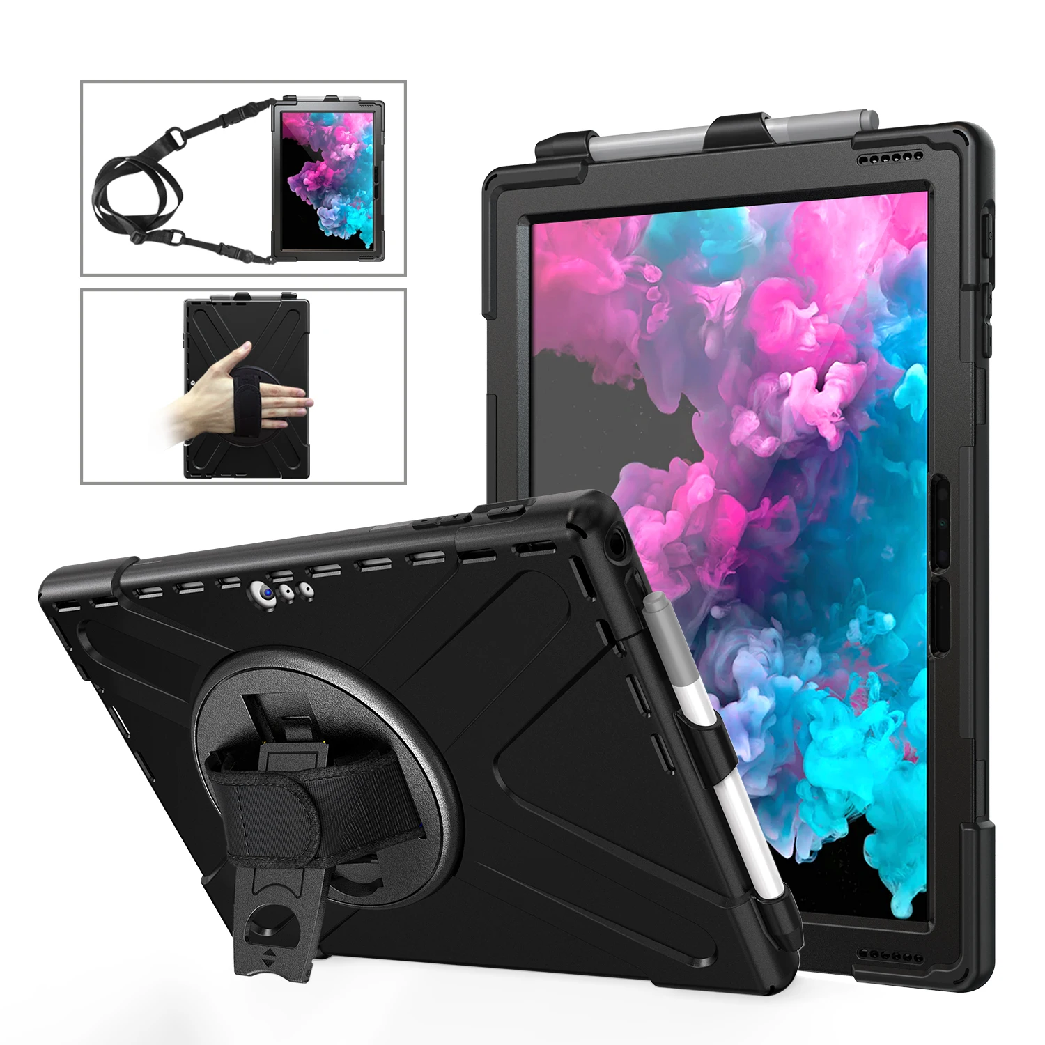 Case for Microsoft Surface Go 1/2/3,Military Grade Shockproof Protector Silicone Cover Pencil Holder+Handle Shoulder Strap
Case for Microsoft Surface Go 1/2/3,Military Grade Shockproof Protector Silicone Cover Pencil Holder+Handle Shoulder Strap