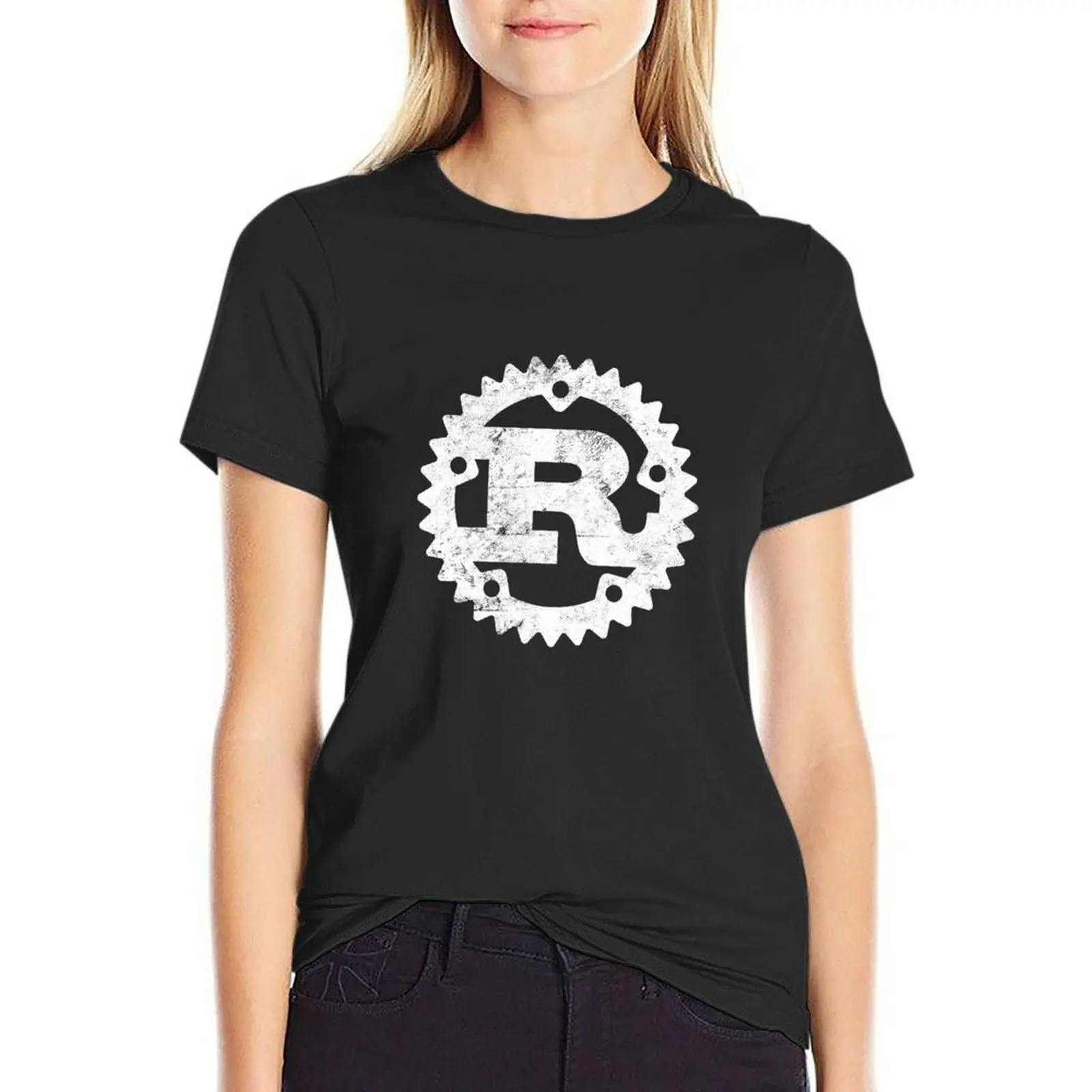 Rust Programming logo print distressed T-Shirt cotton t shirts Women t-shirt dress for Women graphic tight shirts for Women 
Rust Programming logo print distressed T-Shirt cotton t shirts Women t-shirt dress for Women graphic tight shirts for Women