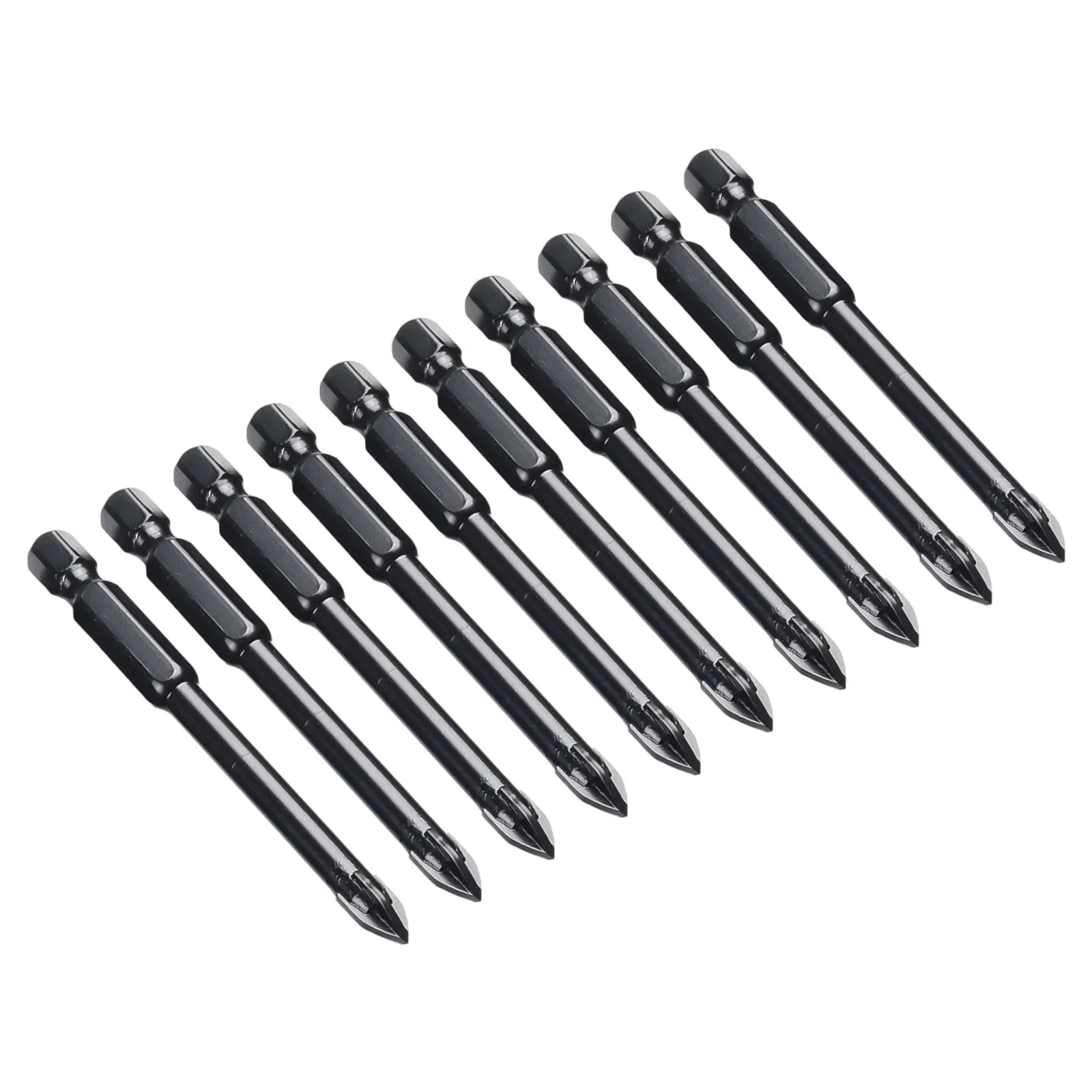 

10 Pcs Cross Drill Bit 6mm Spear Head Hex Shank For Tile Porcelain Marble Ceramic Glass Brick Drilling Power Drill Accessories