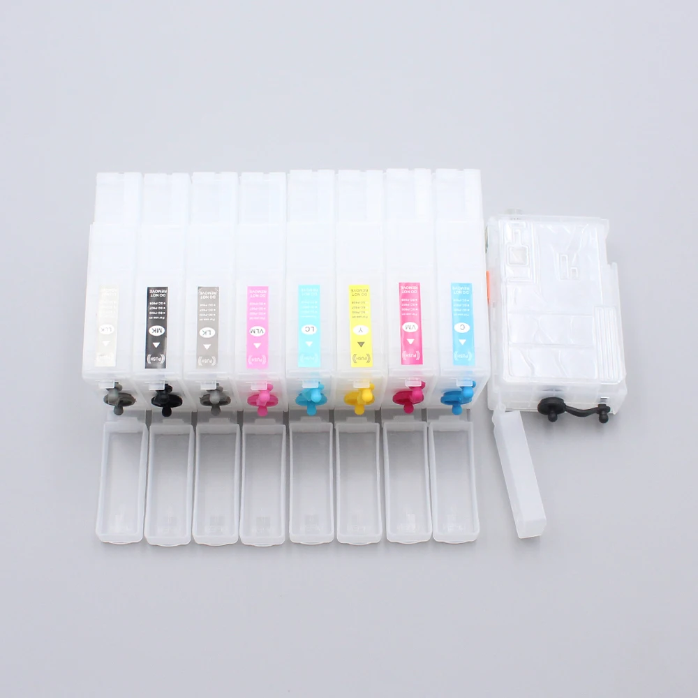 

80ML 9pcs T1571-T1579 Empty refillable ink cartridges with Auto reset chip for Epson R3000 printer