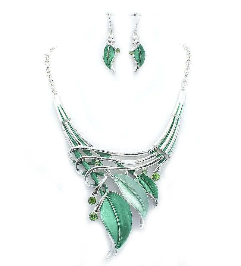 Green Purple Black Leaf Necklace Earring Sets Enamel Cocktail Statement Crystal Jewelry Set Fashion Green Leaves Nickel Free 9 Mallzona Sdb4f1fc09e3641aebf1e003d4de7efe9g Green Purple Black Leaf Necklace Earring Sets Enamel Cocktail Statement Crystal Jewelry Set Fashion Green Leaves Nickel Free Mallzona