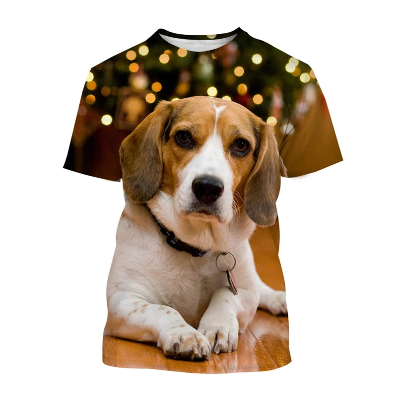 

Animal Beagle Dog 3D Printing T-shirt Men's Summer Casual Short-sleeved Street Tees Oversized Round Neck Comfortable Top T Shirt
