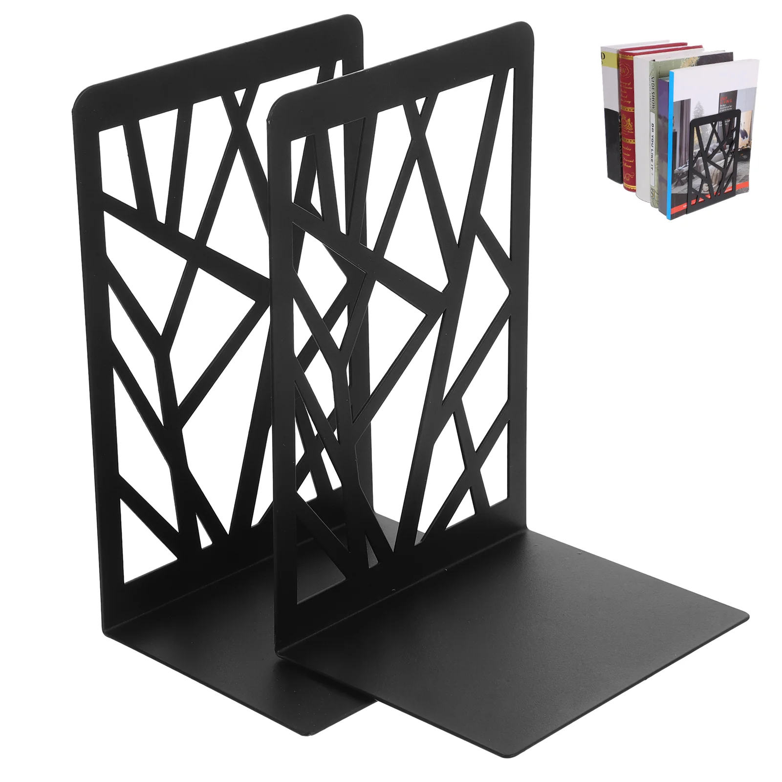 

Book Stand Ends Metal Bookstand Bookends for Shelves Reading Organizer Desktop Bookshelf