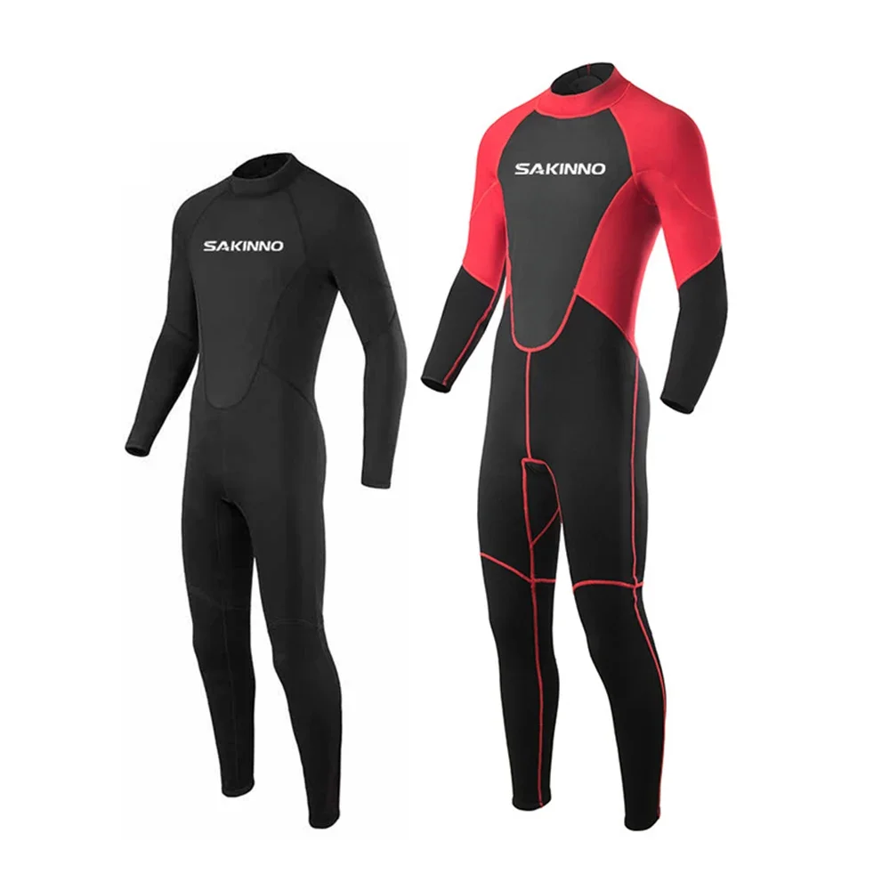 

Men's 2mm Neoprene Diving Suit One-piece Long Sleeve Cold Proof Wetsuit Warm Sunscreen Surfing Snorkeling Boating Swimming Suit