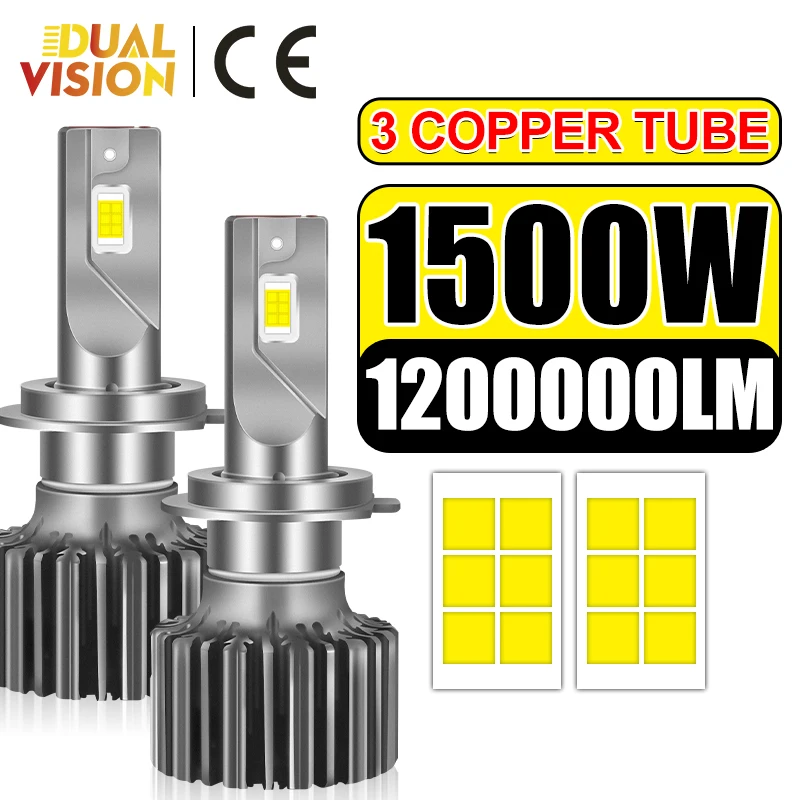 

1500W H7 LED K5C 1200000LM Canbus 2PCS H4 H11 H1 H8 HB3 9005 HB4 9006 9012 HIR2 H9 6500K 5570 CSP Turbo Lights Fog Lamps 12V 24V