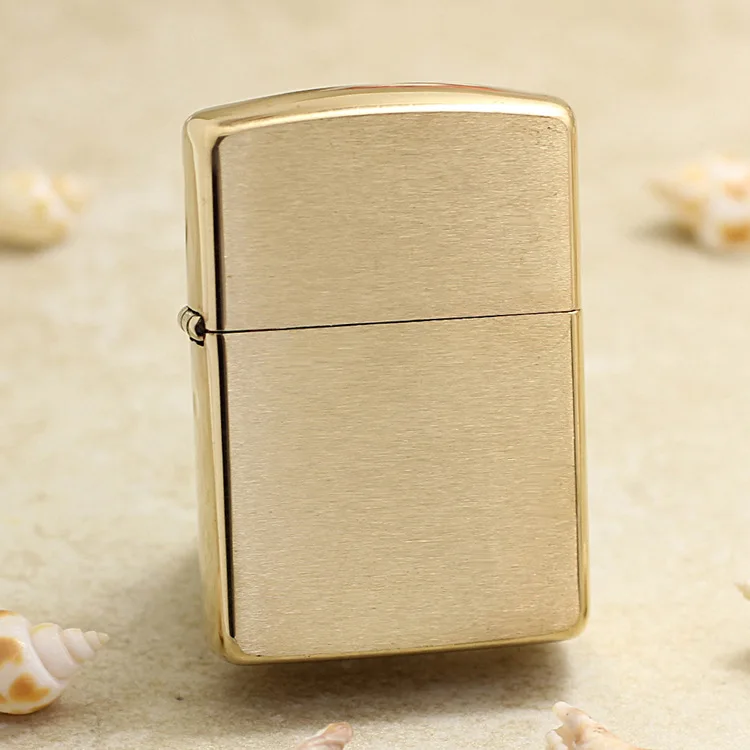

Genuine Zippo Gold brushed armor oil lighter copper windproof cigarette Kerosene lighters Gift with anti-counterfeiting code