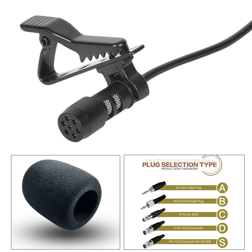 1pc 3.5mm Black Lavalier Lapel Microphone Miniature Broadcast Quality For Wireless System Music Instruments Accessorie
1pc 3.5mm Black Lavalier Lapel Microphone Miniature Broadcast Quality For Wireless System Music Instruments Accessorie