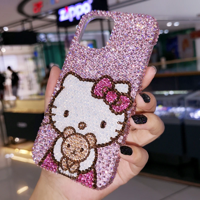 Kawaii Pink Hello Kitty Rhinestone Mobile Phone Shell for iphone14promax/13/12/Xs/8Plus Cartoon 3D Mobile Phone Protective Case
Kawaii Pink Hello Kitty Rhinestone Mobile Phone Shell for iphone14promax/13/12/Xs/8Plus Cartoon 3D Mobile Phone Protective Case