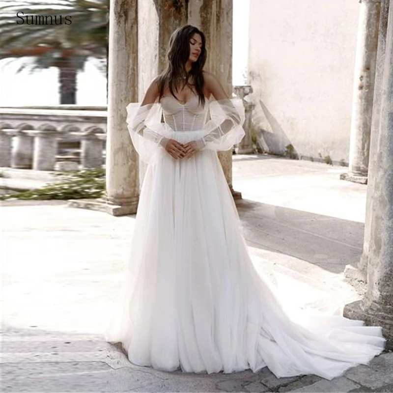 Sumnus Boho Wedding Dress Strapless 2022 Pearls Backless Puff Sleeves Illusion Bridal Gowns Vestido De Novias Robe De Mariée
Sumnus Boho Wedding Dress Strapless 2022 Pearls Backless Puff Sleeves Illusion Bridal Gowns Vestido De Novias Robe De Mariée