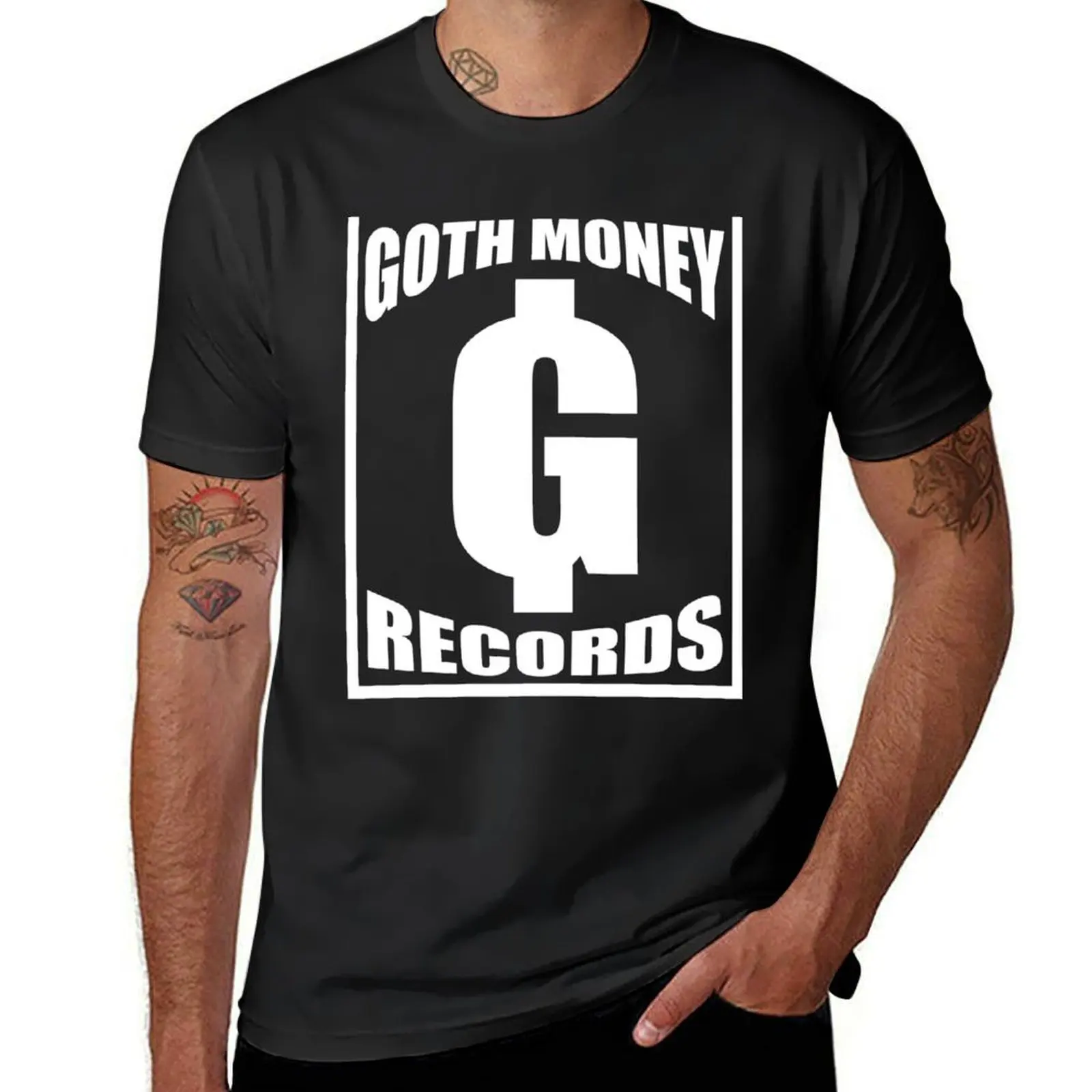 

GOTH MONEY RECORDS OG ON BLACK T-Shirt tops summer tops graphics designer t shirt men