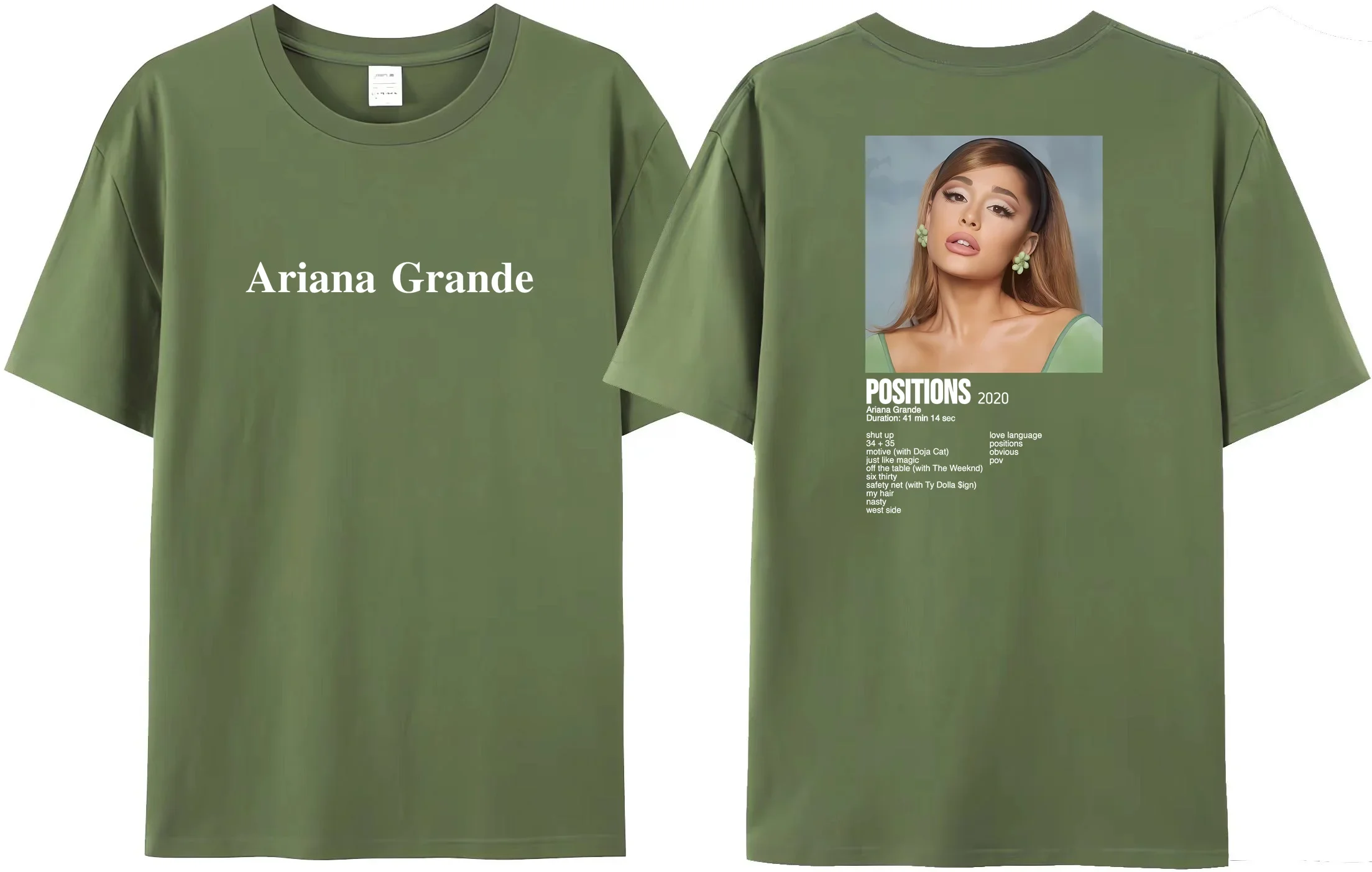 

Retro language workplace ariana and grande sisters T-shirt casual hip-hop Harajuku fit comfortable cotton men's T-shirt