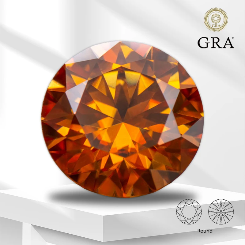 Moissanite Diamond Orange Color Round Cut Lab Grown Synthetic Gemstone for DIY Jewelry Making Materials with GRA Certificate
Moissanite Diamond Orange Color Round Cut Lab Grown Synthetic Gemstone for DIY Jewelry Making Materials with GRA Certificate