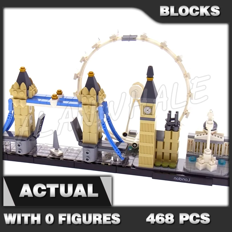 

468pcs Architecture Skyline Collection London Elizabeth Tower Bridge Gallery 10678 Building Block Toys Compatible With Model