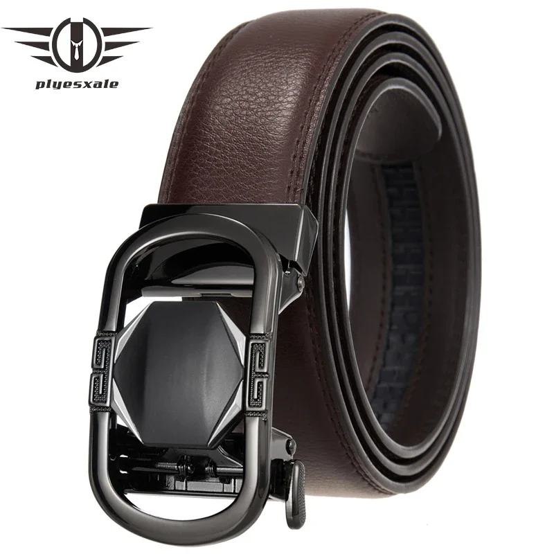 Plyesxale New Men Belts High Quality Designer Metal Automatic Buckle Men Leather Belt Work Business Cowskin Strap Male G1296
Plyesxale New Men Belts High Quality Designer Metal Automatic Buckle Men Leather Belt Work Business Cowskin Strap Male G1296
