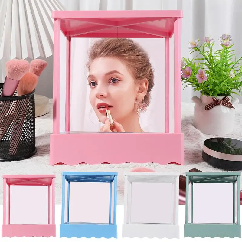 

Inverted Mirror Non-Reversing Real Mirror Desktop Stand Cosmetic Mirror True Reflection Vanity Makeup Table Mirror For Makeup