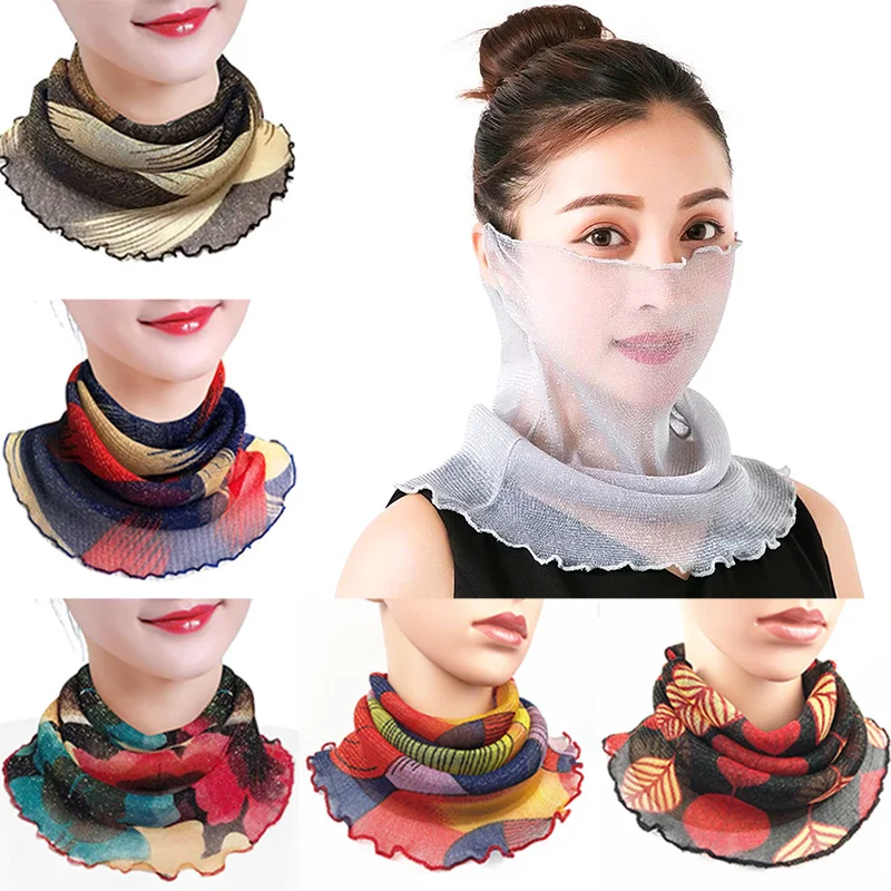 Women Face Cover Masks Fashion Bright Silk Bib Neck Cover Sun Protection Hanging Ear Veil Summer Scarf Breathable Mesh Headband
Women Face Cover Masks Fashion Bright Silk Bib Neck Cover Sun Protection Hanging Ear Veil Summer Scarf Breathable Mesh Headband