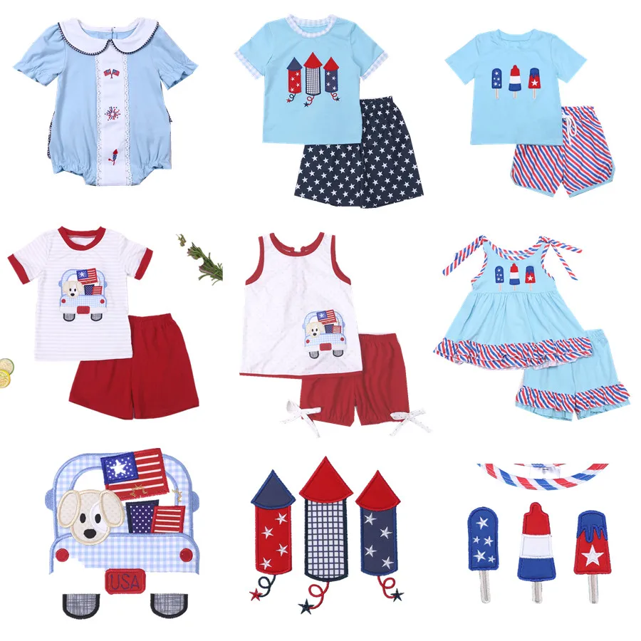 2023 New Design Summer Kids Girls and Boys set July 4th Baby suit American flag Embroidery outfits for 0-7T Baby Clothes Kids
2023 New Design Summer Kids Girls and Boys set July 4th Baby suit American flag Embroidery outfits for 0-7T Baby Clothes Kids