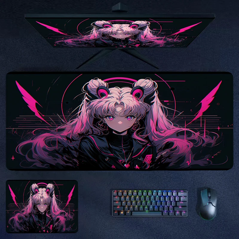 

Mouse Pads Lovely Girls Mousepad Gamer Cabinet Carpet Stitched Edge Computer Rubber Keyboard Mat Pc Extended Non-slip Deskmats