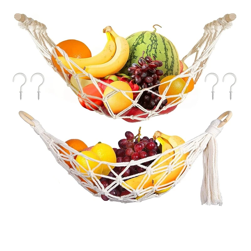 2PCS Hanging Fruit Hammock, Macrame Fruit Hammock Basket, Fruit Hammock For Kitchen Under Cabinet, Banana Fruit Hammock Durable
2PCS Hanging Fruit Hammock, Macrame Fruit Hammock Basket, Fruit Hammock For Kitchen Under Cabinet, Banana Fruit Hammock Durable