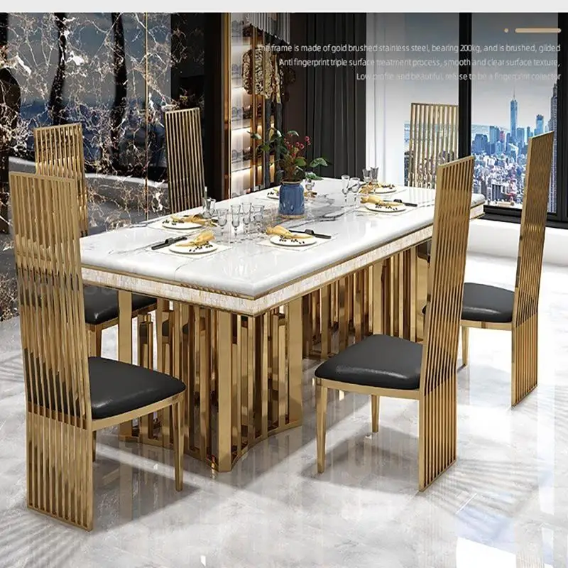 Marble Table For Living Room Kitchen Thick Desk Top Titanium Bases Golden Finish Vertical Feet 1.8M Luxury Designer Dining Table
Marble Table For Living Room Kitchen Thick Desk Top Titanium Bases Golden Finish Vertical Feet 1.8M Luxury Designer Dining Table