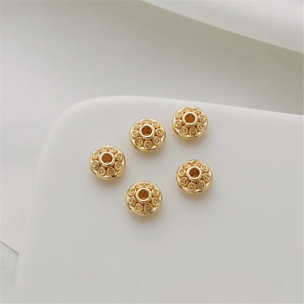 3.5x6.5mm Patterned Flying Saucer 14K Gold Plated Spacer Beads for DIY Jewelry Making Components Bracelets Accessories
3.5x6.5mm Patterned Flying Saucer 14K Gold Plated Spacer Beads for DIY Jewelry Making Components Bracelets Accessories