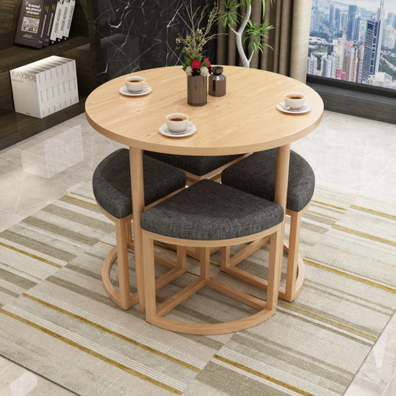 Space Saving Basic Home Kitchen Breakfast 4 Seats Wooden Round Dining Table And Chairs Set
Space Saving Basic Home Kitchen Breakfast 4 Seats Wooden Round Dining Table And Chairs Set