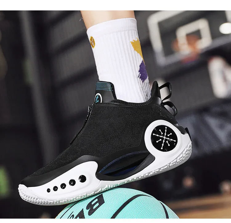 Novas botas de basquete masculino esportes ao ar livre amortecimento anti-deslizamento tênis de basquete respirável Novas botas de basquete masculino esportes ao ar livre amortecimento anti-deslizamento tênis de basquete respirável