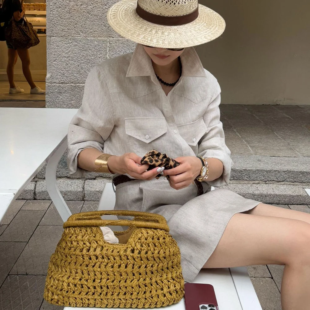 Elegant Woven Raffia Clutch Bag - Summer Fashion Handbag for Evening & Travel 11 Sdb6e65bf04704b8b901e6e0675fbd0baN
