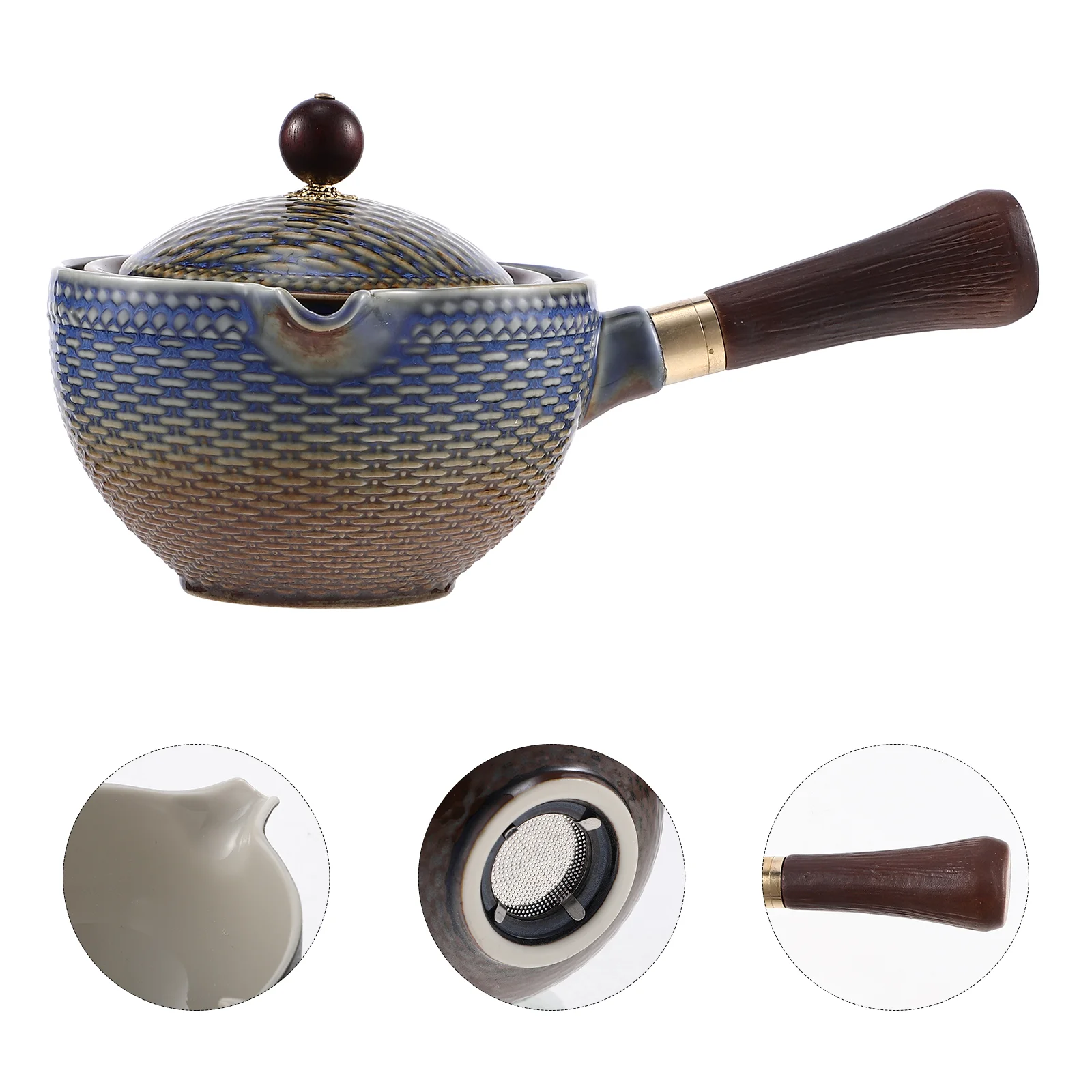 Ceramic Tea 360 Spillproof Rotating Tea Handmade Porcelain Teapot Kungfu Teapot with Side Handle and Infuser ( Blue Brown )
Ceramic Tea 360 Spillproof Rotating Tea Handmade Porcelain Teapot Kungfu Teapot with Side Handle and Infuser ( Blue Brown )