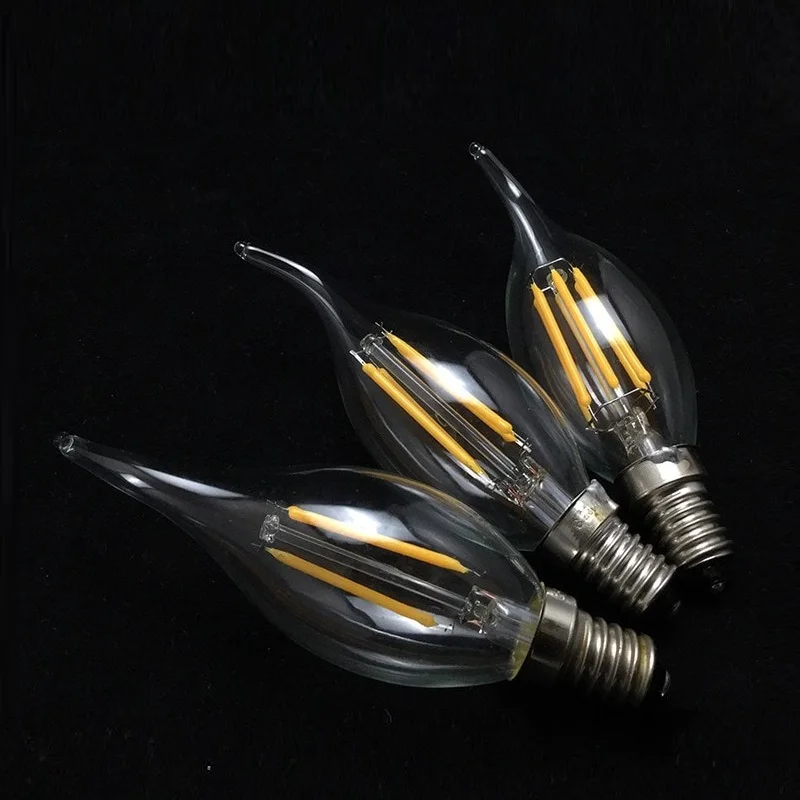 

E14 Led Bulb 220v 240v 4W 8W 12W C35 C35L Candle Light Bulb Retro Edison Filament Lamp Chandelier Lighting Blub Home Decor