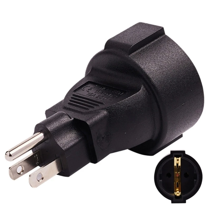 

US 3pin to European Standard 3-pin 110v-250V Power Supply Adapter Male Plug to Female Socket Wire-free Conversion Plug