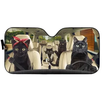 Mantenha seu Veículo Organizado com a Caixa de Armazenamento Multifuncional para Banco do Motorista 11 Black Cat Driver Windshield Sun Shade Sun Shield Funny Family Animal Car Sunshade Reflector for Truck Seat Sunshade Pet Auto Fro