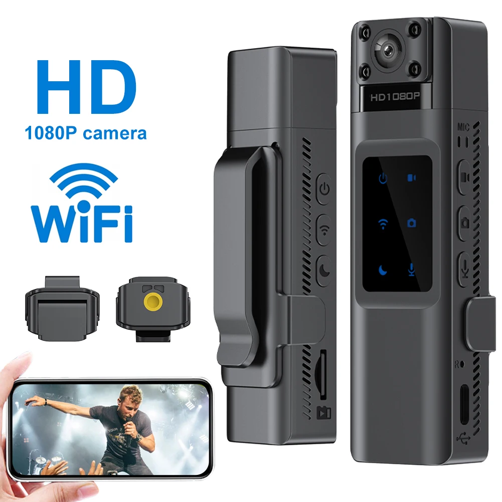 1080P Body Camera Infrared Night Vision Full HD Mini Camera 170° Wide Angle Lens 180° Adjustable for Law Enforcement Security
1080P Body Camera Infrared Night Vision Full HD Mini Camera 170° Wide Angle Lens 180° Adjustable for Law Enforcement Security