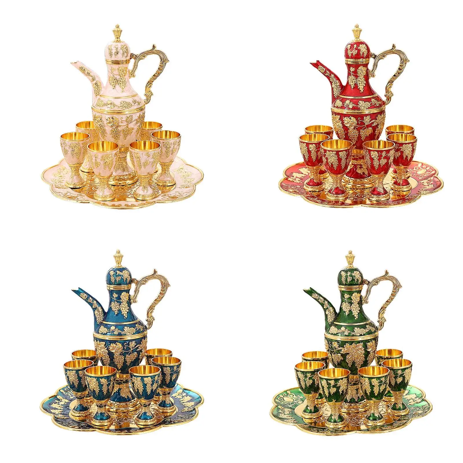 

Европейский винный набор с чашками декоративный поднос, домашний декор, винтажный набор чайников для комнаты, кухни, отеля, свадьбы, гостиной