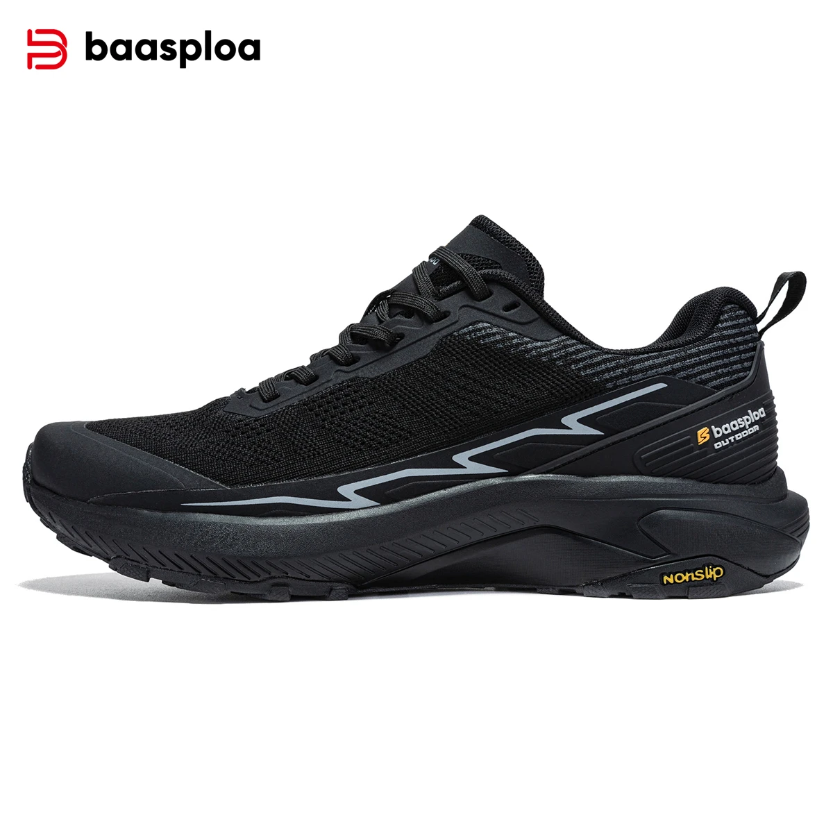 

Baasploa Men Hiking Shoes Breathable Mesh Outdoor Shoes Men Lightweight Comfort Casual Sneakers Non-Slip Wear Resistant Shoes