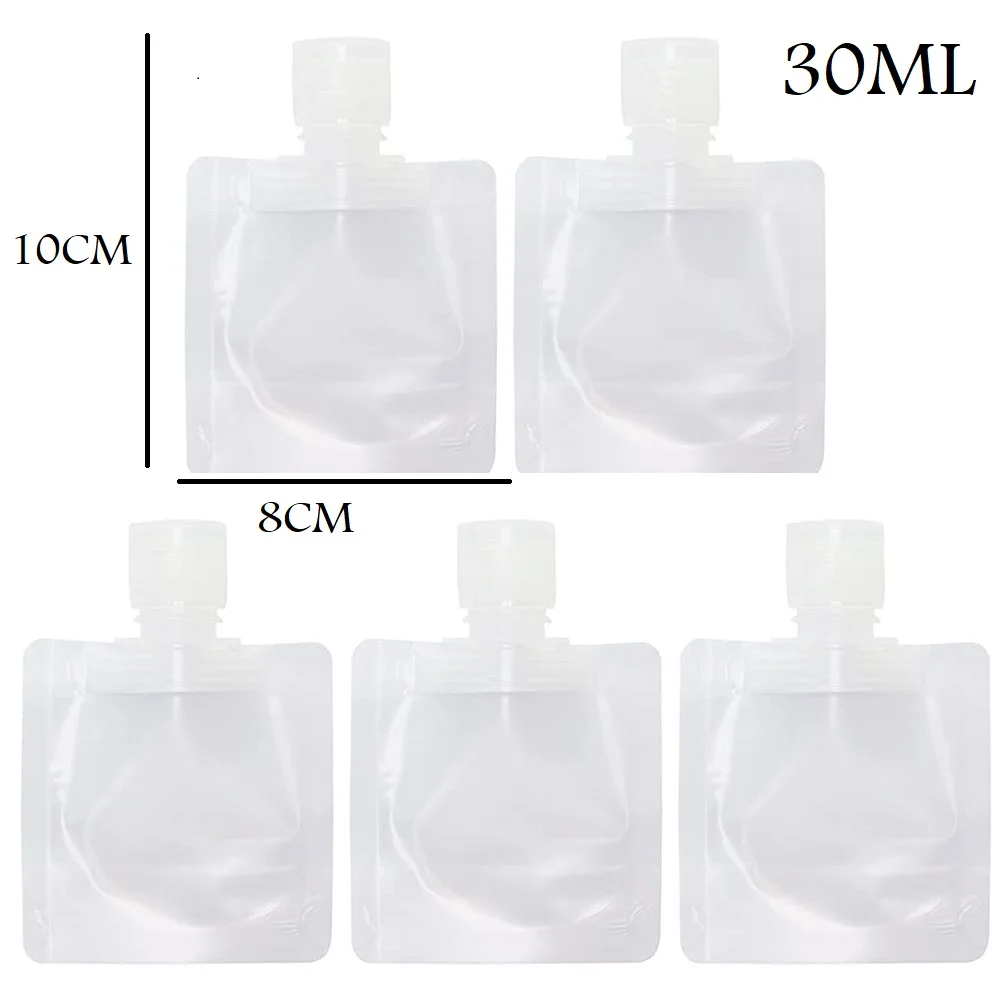 5pcs 30/50/100ml Clear Plastic Liquid Bags Reusable Leakproof Liquid Dispenser Tight Threading Flat Cap Stand Up Bottom
5pcs 30/50/100ml Clear Plastic Liquid Bags Reusable Leakproof Liquid Dispenser Tight Threading Flat Cap Stand Up Bottom