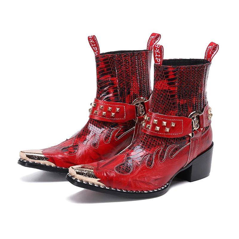 Batzuzhi Western Cowboy Men's Boots Pointed Toe Iron Head Rock Genuine Leather Ankle Boots Men Red Riding/Motorcycle Party Botas
Batzuzhi Western Cowboy Men's Boots Pointed Toe Iron Head Rock Genuine Leather Ankle Boots Men Red Riding/Motorcycle Party Botas