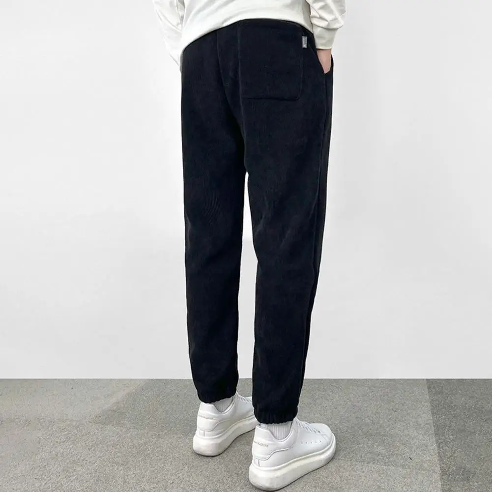 

Мужские тренировочные брюки, утепленные плюшевые широкие спортивные штаны на шнурке, с эластичным поясом и карманами, мягкие теплые, на осень и зиму