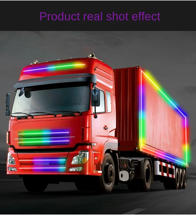 Truck Led Singal Light Night Driving Safety Warning Light Rgb 7 Colorful Flashing Atmosphere Lamp 24V Car Decorative Light Truck Led Singal Light Night Driving Safety Warning Light Rgb 7 Colorful Flashing Atmosphere Lamp 24V Car Decorative Light